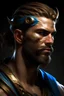 Placeholder: Male_Sparta_sidecut_ponytail_Man_Bun_Elite-Soldier_strict_face_bronze_skin_blue_eyes_portrait_Ara