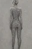 Placeholder: Full body portrait, painting, medium shot lady volumetric silver filigree