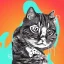 Placeholder: illustration of a rapper cat