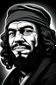 Placeholder: a revolutionary pepe the frog as che guevara's iconic black and white portrait