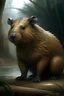 Placeholder: picture of a capybara-wombat-bear-koala-hybrid. concept art in the style of Alan lee d&d larry elmore greg rutkowsky john howe. hyperrealistic 3d-render