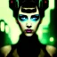 Placeholder: portrait oil on canvas, beautiful punk busty female Blade runner Replicant, intense stare, sad glowing eyes, post-apocalyptic in a cyberpunk city,minimal skintight latex dress, bladerunner movie poster, realistic, Crystal Big green eyes , intricate detail, , sci-fi fantasy style, masterpiece, volumetric lighting, particles, highly detailed ,cinematic , deep colours,8k, in the style of Kaare Andrew