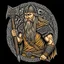 Placeholder: Realistic Pagan Viking Warrior with an Axe, Swedish flag and ravens