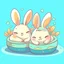 Placeholder: little bunnies sleeping cartoon