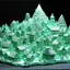 Placeholder: A mint colored village made out of diamonds painted by Alan Sorrell