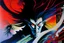 Placeholder: Japanese acrylic on silk painting, JAPANESE SPIRIT NO. 6, by Tenmyouya Hisashi, dynamic composition, surreal man machine hybrid, epic masterpiece, dark shines war, by Gerald Scarfe