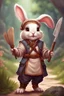 Placeholder: Cute bunny adventurer cook dnd art realism