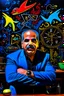 Placeholder: expressionism, Pixar style, in abstract art Basquiat, Picasso, Miro, Kandinsky, Klee, Birell, Fairey, Ardon, Buffet and Picasso style, HD --s 750 --v 5.1 --style raw, Acrylic colors black background