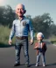 Placeholder: jeff bezos toddler, full body, delorean, dramatic lighting, hyper realistic