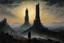 Placeholder: Sir Roland to the Dark Tower came, style Caspar David Friedrich