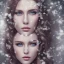 Placeholder: wonderfull german woman, curves, platinum long hair, hair covering one eye, ultradetailed fine art photo of a german, weet face portrait, snow flakes particles, 35 mm