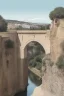 Placeholder: The bridge of Ronda Spain, thin line draw style