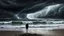 Placeholder: A lone figure stands on a deserted beach, gazing out at a turbulent ocean under a stormy sky. The figure's silhouette is stark against the dramatic backdrop, emphasizing a sense of isolation. The inner world is suggested by subtle, swirling colors within the silhouette, contrasting with the harsh reality of the external environment. Rendered in a photorealistic style with intense atmospheric lighting, capturing the raw power of nature and the quiet solitude, surreal, weird