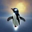 Placeholder: penguin flying in the sky