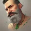 Placeholder: "MIddle aged white human male, with a trimmed but uneven beard, piercing green eyes with slick back hair head and shoulders portrait, 8k resolution concept art portrait by Greg Rutkowski, Artgerm, WLOP, Alphonse Mucha dynamic lighting hyperdetailed intricately detailed Splash art trending on Artstation triadic colors Unreal Engine 5 volumetric lighting Splash art fantasy"