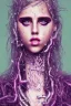 Placeholder: Danish singer MØ face , Contemporary Still Imagery, purple tones,