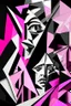 Placeholder: The surreal Moral outrage; Cubism; black and pink and white