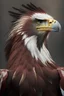 Placeholder: Aquilamon is giant Bald Eagle (Haliaeetus leucocephalus) with red feathers and a ruff of brown feathers at the base of it neck. Its head is adorned with two large horns and a single long feather as a crest.