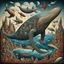 Placeholder: Surreal Cubist Dreamscape; by Picasso, Yerka, surreal fragmented flying whale