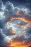 Placeholder: one white puffy fish cloud sunset