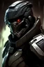 Placeholder: A soldier in the game Mass effect , he wears a BLACK skull helmet that covers his face, he is a rifleman, and his callsign is Titan. His colors are black and dark olive