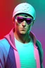 Placeholder: synthwave gamer who wears bandana and cap