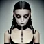 Placeholder: wednesday addams, wednesday addams hair, dark make up, gothic, black dress