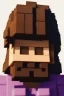 Placeholder: a portrait of a purple Minecraft block face, cute, farmer look, 2d, large pixel style