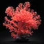 Placeholder: neon coral, single object, detailed with ancient flowers, black background, hyper realistic lighting