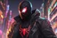 Placeholder: Miles morales in 8k nier automata drawing style, venom them, cinematic mood, neon effect, close picture, rain, highly detailed, high details, detailed portrait, masterpiece,ultra detailed, ultra quality