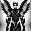 Placeholder: angel, demon, angel demon hybrid, half angel, half demon, black angel wings, white demon wings, black and white, balance, horns, armor, noble clothes, black and white armor, black and white clothes