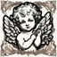 Placeholder: Lovesick cherub looking cupid illustration, vintage valentines day colors, overexaggerated, detailed drawing, behance, Victorian inspired, art station