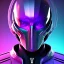 Placeholder: futuristic purple masked villain in galaxy, teal and purple smoke, detailed, realistic, 4k