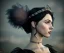 Placeholder: 1800s, witch, victorian, portrait, choker, black curly hair, victorian dress, beautiful, silver tiara, hair headdress, beads