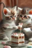 Placeholder: cute kittens eating cake