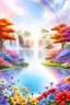 Placeholder: fantastic,Beautiful garden, flowers,rainbows,cascades