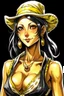 Placeholder: Portrait of Nico Robin, from One Piece manga; Caravaggio style