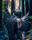 Placeholder: Winged man in the woods futuristic suit hyper-detailed art r8k