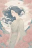 Placeholder: wind blowing from below, beautiful woman, loose lines, flowers, pastel colors, sense of liberation, concept art, art by james jean, takato yamamoto, 4k, concept art, illustrative