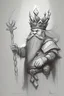 Placeholder: A fantasy sketch of a dwarf wizard holding a crown