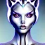 Placeholder: White catwoman, goddess, trippy, eyes different colored