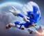 Placeholder: sonic the hedgehog in spacesuit