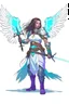 Placeholder: female aasimar barbarian with great sword dnd character