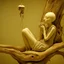 Placeholder: a surrealist sculpture made of driftwood by artist "Meret Oppenheim",by artist "Catrin Welz-Stein"