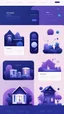 Placeholder: illustrations with a simple art style that show home page use dark blue-purple and RGB 00FF00 and minimal