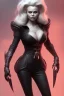 Placeholder: Pamela Anderson as evil queen in black leather, leather, busty, cleavage, angry, stern look. character design by cory loftis, fenghua zhong, ryohei hase, ismail inceoglu and ruan jia. unreal engine 5, artistic lighting, highly detailed, photorealistic, fantasy