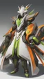 Placeholder: A close picture to Mix between Ramattra nemesis form and Genji in overwatch art style