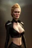 Placeholder: Cersei Lannister as evil queen in black leather, busty, cleavage, curvy, lena headay, angry, stern look. character design by cory loftis, fenghua zhong, ryohei hase, ismail inceoglu and ruan jia. unreal engine 5, artistic lighting, highly detailed, photorealistic, fantasy