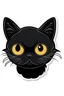 Placeholder: Minimalistic sticker of a cute black cat looking malicious