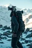 Placeholder: “Ultra-realistic outdoor adventure scene in snowy mountains. A rugged human adventurer carries a multifunctional backpack cam rig. The rig is integrated into the backpack with a telescopic camera mast, foldable sled/runners for low-angle shots, and small stabilizing wheels. Subtle LED lights on the rig glow softly. The backpack looks natural, weatherproof, and lightweight. Snow, rocks, and sunlight create natural shadows. The camera rig is unobtrusive, blending with the environment